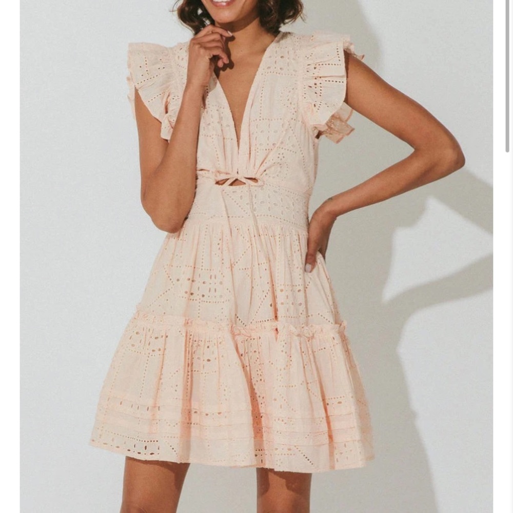 NWT Cleobella Elle Mini Dress in Shell / blush ~ Sz Small